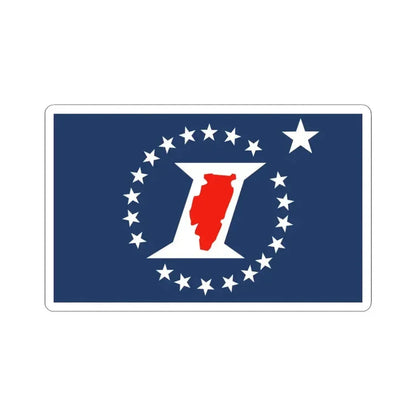 Illinois Sesquicentennial Flag (United States) STICKER Vinyl Kiss-Cut Decal 4 Inch White - The Sticker Space