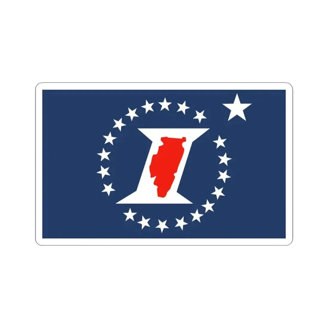 Illinois Sesquicentennial Flag (United States) STICKER Vinyl Kiss-Cut Decal 6 Inch White - The Sticker Space