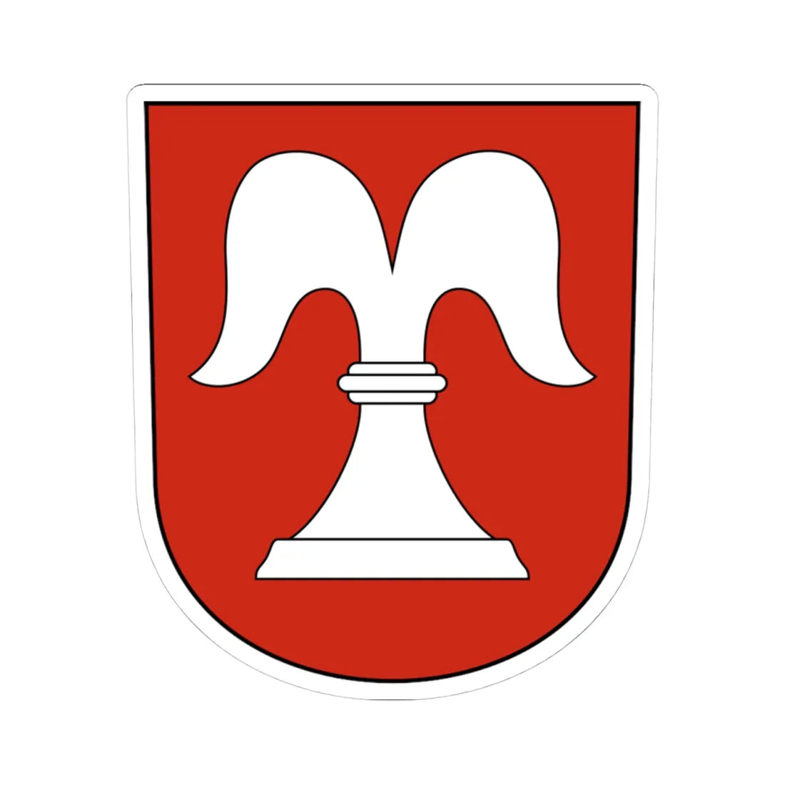 IllnauEffretikon-Bisikon-blazon (Switzerland) (Coat of Arms) STICKER Vinyl Kiss-Cut Decal 4 Inch White - The Sticker Space
