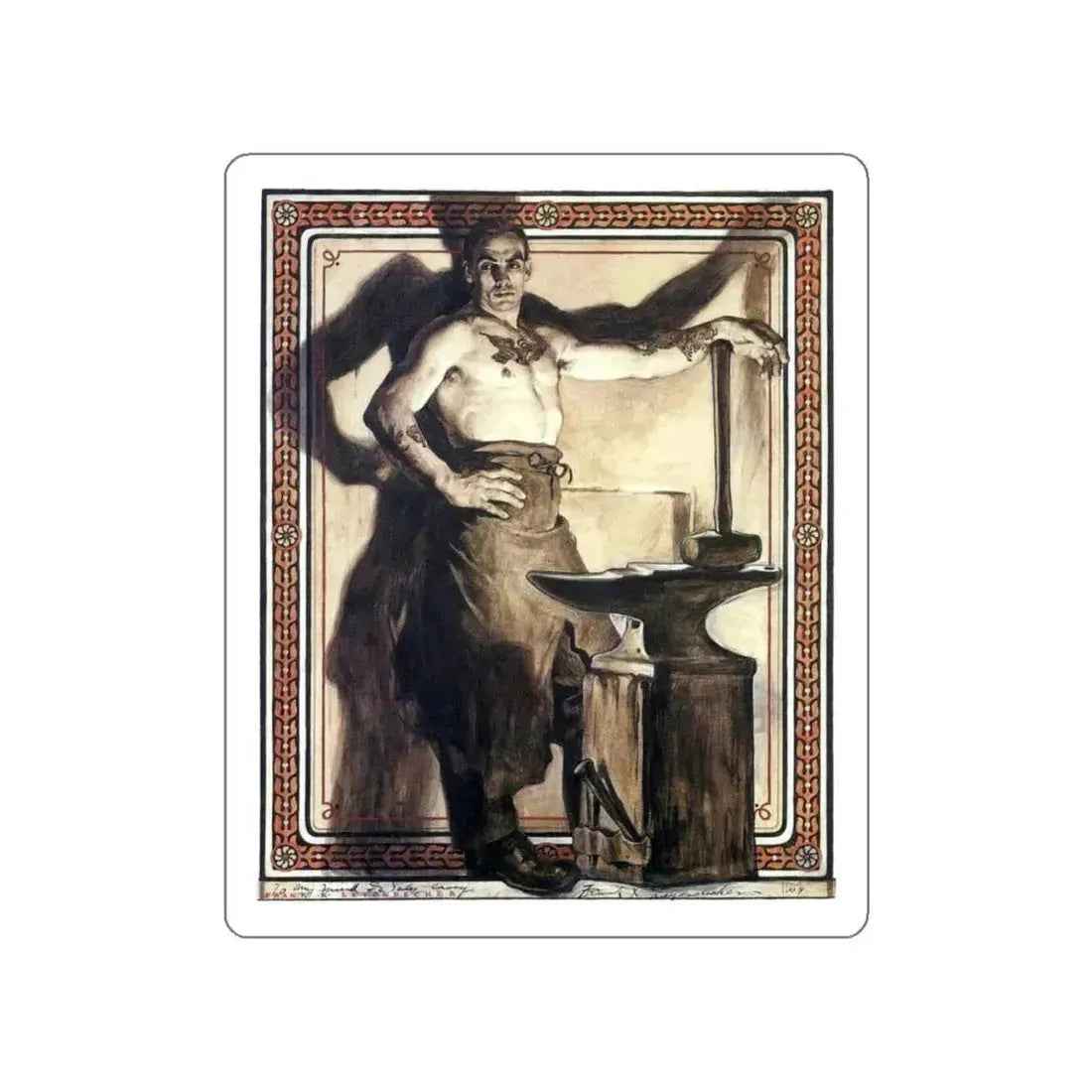 Illustration, 1904 (Magazine Illustration) STICKER Vinyl Die-Cut Decal White Die-Cut 4 Inch - The Sticker Space