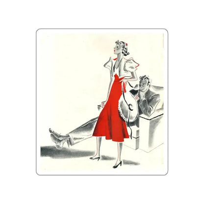 Illustration 1937 Ladie's Home Journal (Magazine Illustration) STICKER Vinyl Die-Cut Decal White Die-Cut 4 Inch - The Sticker Space