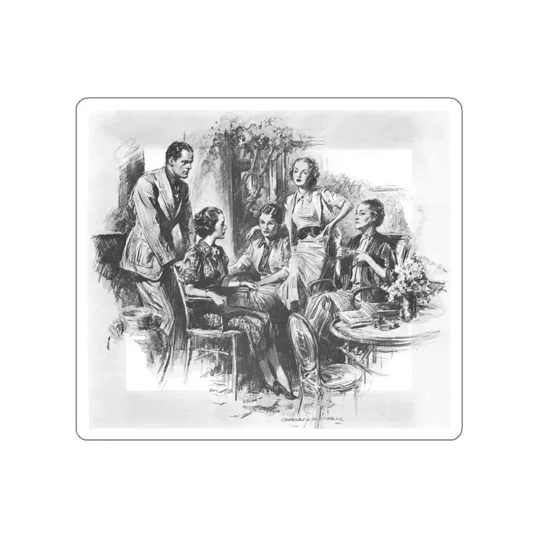 Illustration by Charles D. Mitchell, 1936 (2) (Magazine Illustration) STICKER Vinyl Die-Cut Decal - The Sticker Space