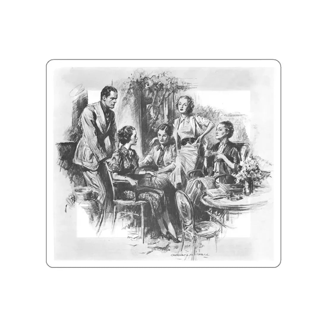 Illustration by Charles D. Mitchell, 1936 (2) (Magazine Illustration) STICKER Vinyl Die-Cut Decal White Die-Cut 5 Inch - The Sticker Space