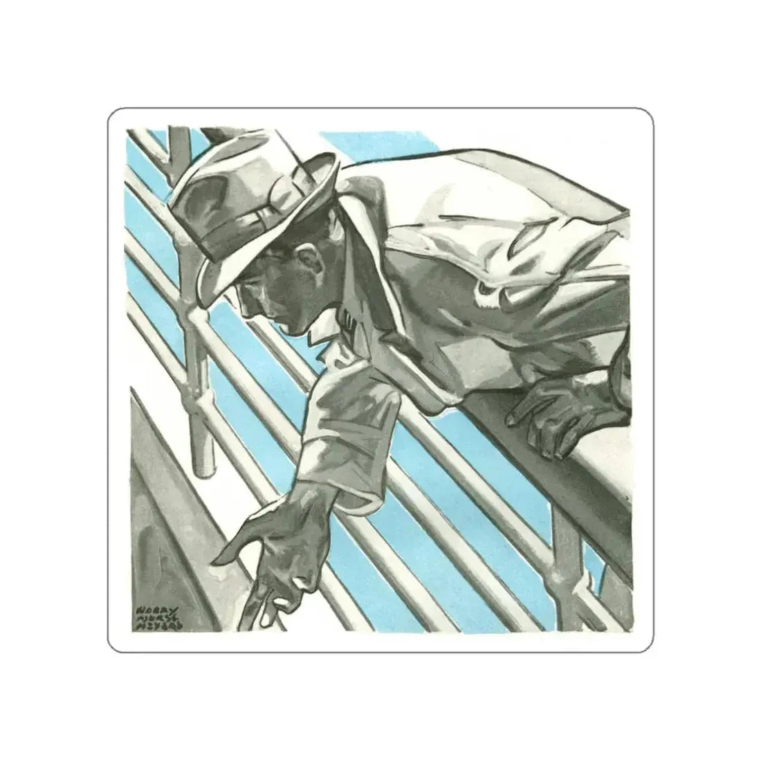 Illustration by Harry Morse Meyers, 1936 (Magazine Illustration) STICKER Vinyl Die-Cut Decal White Die-Cut 3 Inch - The Sticker Space