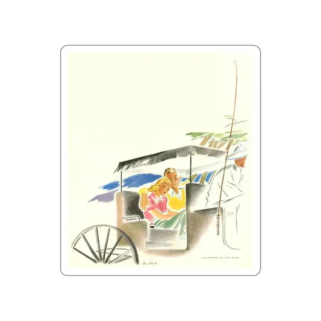 Illustration by Ilse Shank, 1938 (Magazine Illustration) STICKER Vinyl Die-Cut Decal - The Sticker Space