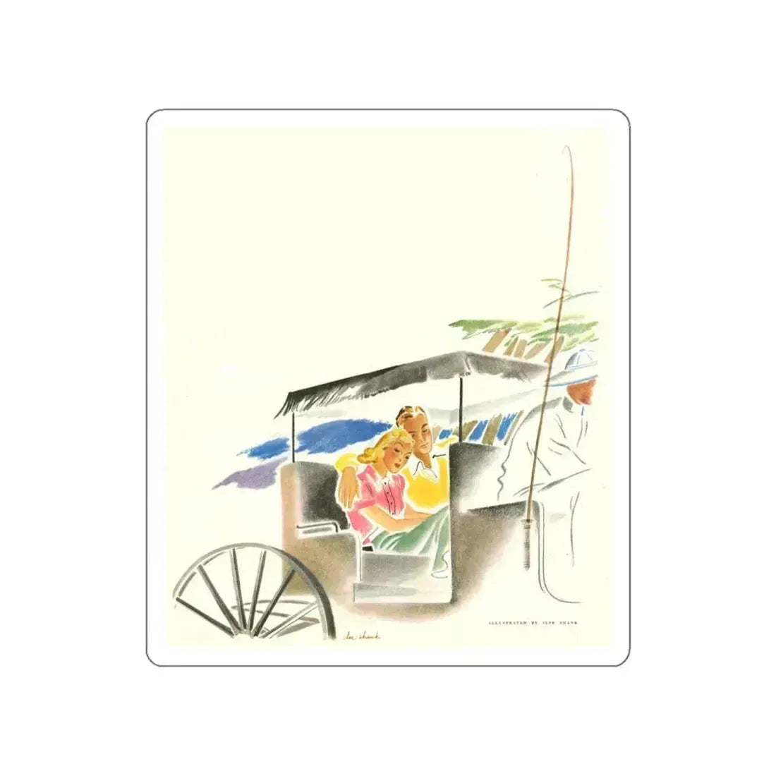 Illustration by Ilse Shank, 1938 (Magazine Illustration) STICKER Vinyl Die-Cut Decal White Die-Cut 6 Inch - The Sticker Space