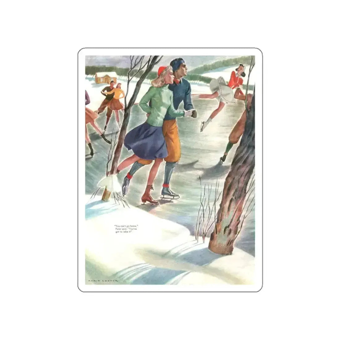 Illustration by Mario Cooper, 1941 (Magazine Illustration) STICKER Vinyl Die-Cut Decal White Die-Cut 6 Inch - The Sticker Space