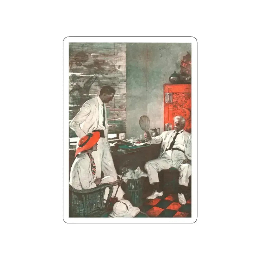 Illustration by Matt Clark, 1935 (Magazine Illustration) STICKER Vinyl Die-Cut Decal White Die-Cut 5 Inch - The Sticker Space