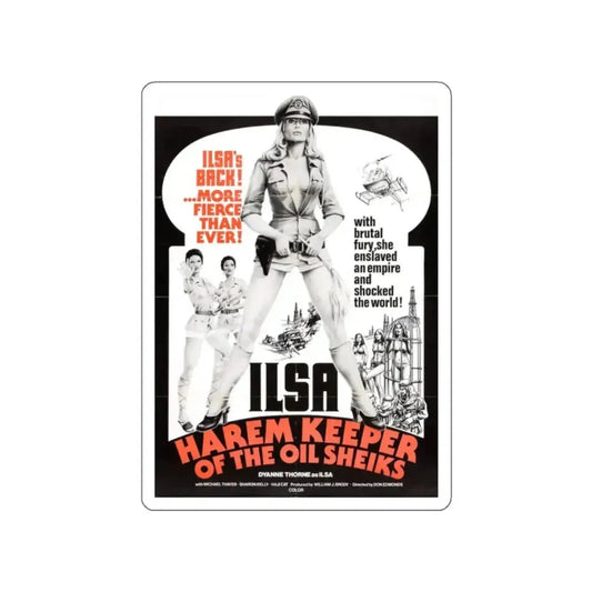 ILSA HAREM KEEPER OF THE OIL SHEIKS 1976 Movie Poster STICKER Vinyl Die-Cut Decal 2 Inch - The Sticker Space