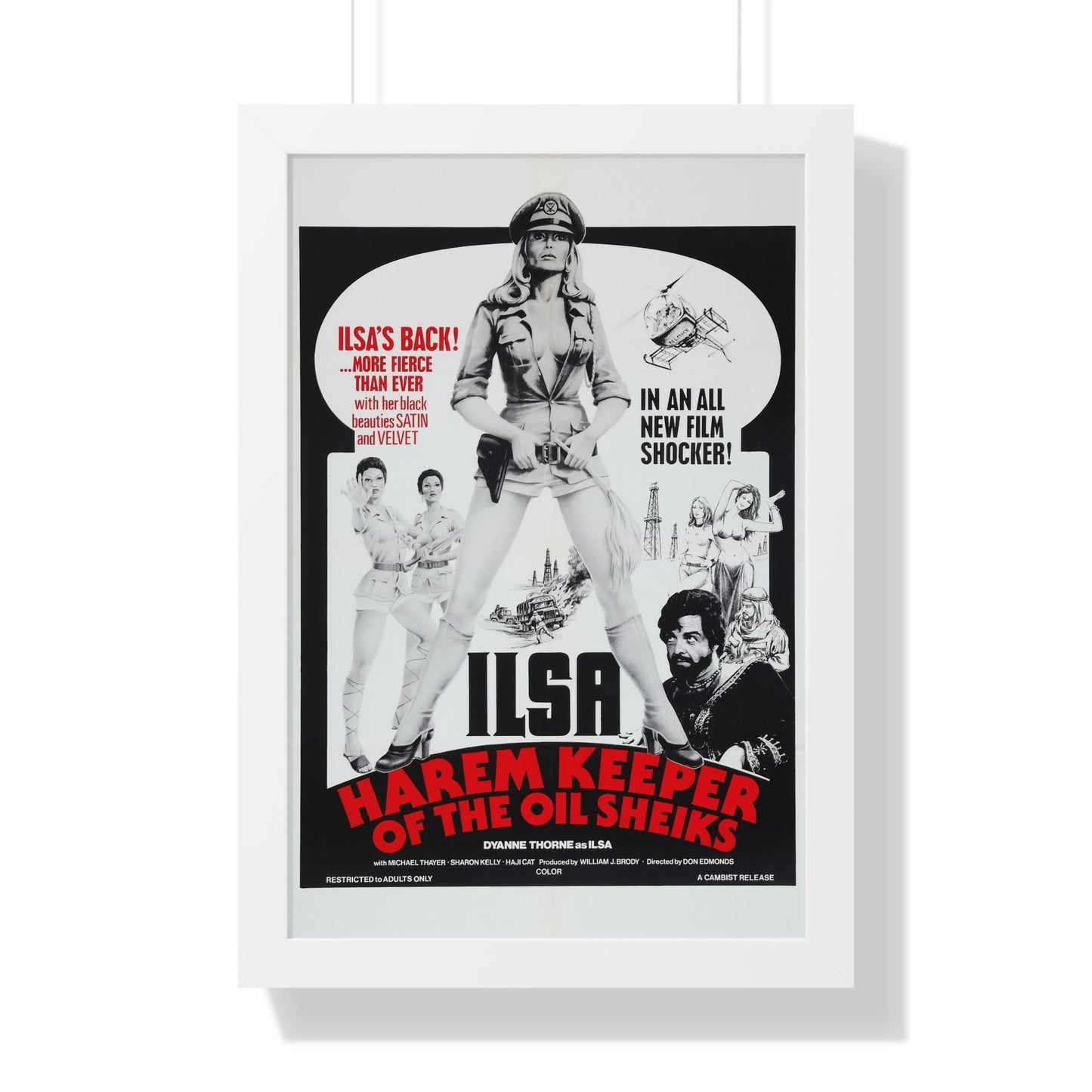 ILSA HAREM KEEPER OF THE OIL SHEIKS (3) 1976 - Framed Movie Poster-16″ x 24″-The Sticker Space