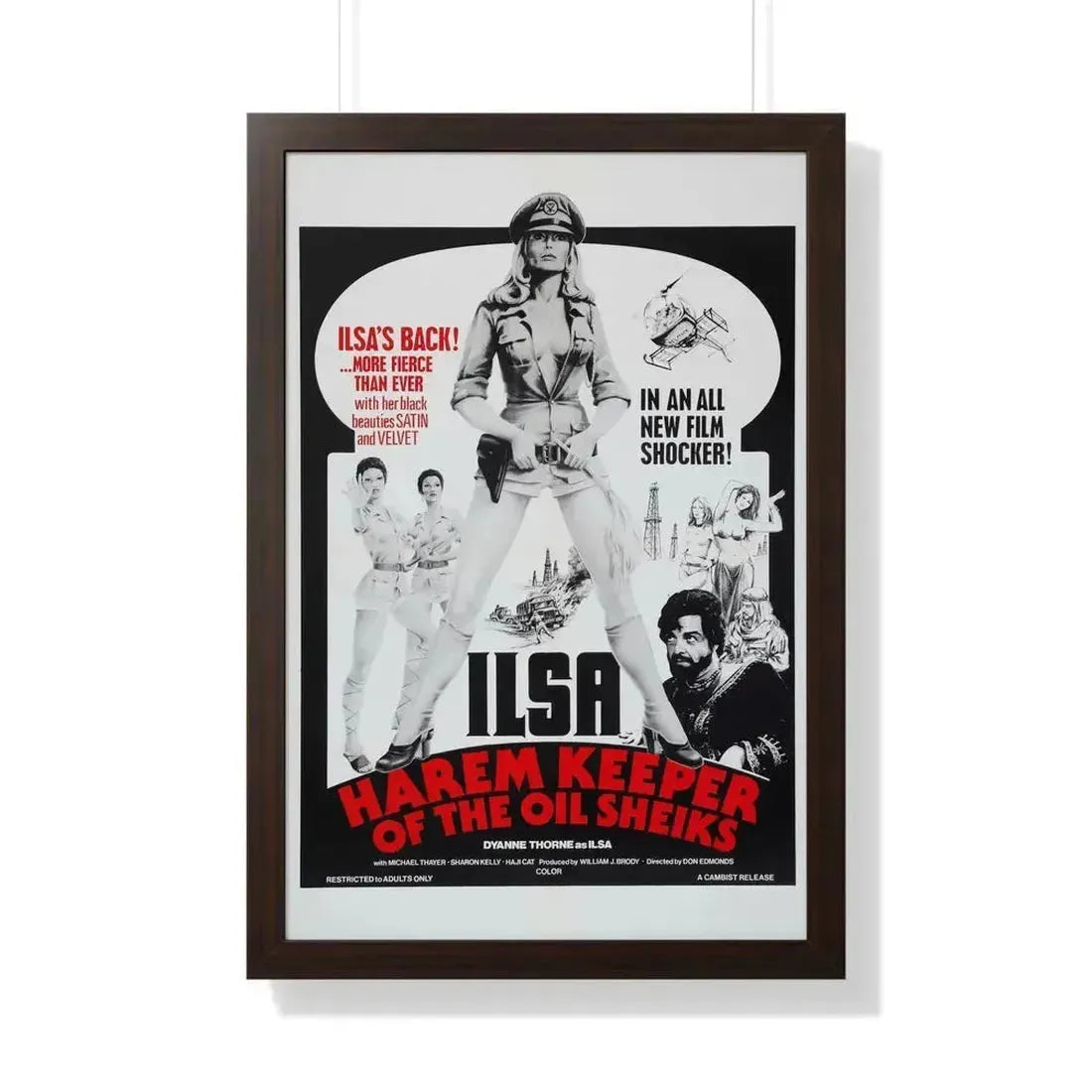 ILSA HAREM KEEPER OF THE OIL SHEIKS (3) 1976 - Framed Movie Poster 20" x 30" Walnut - The Sticker Space