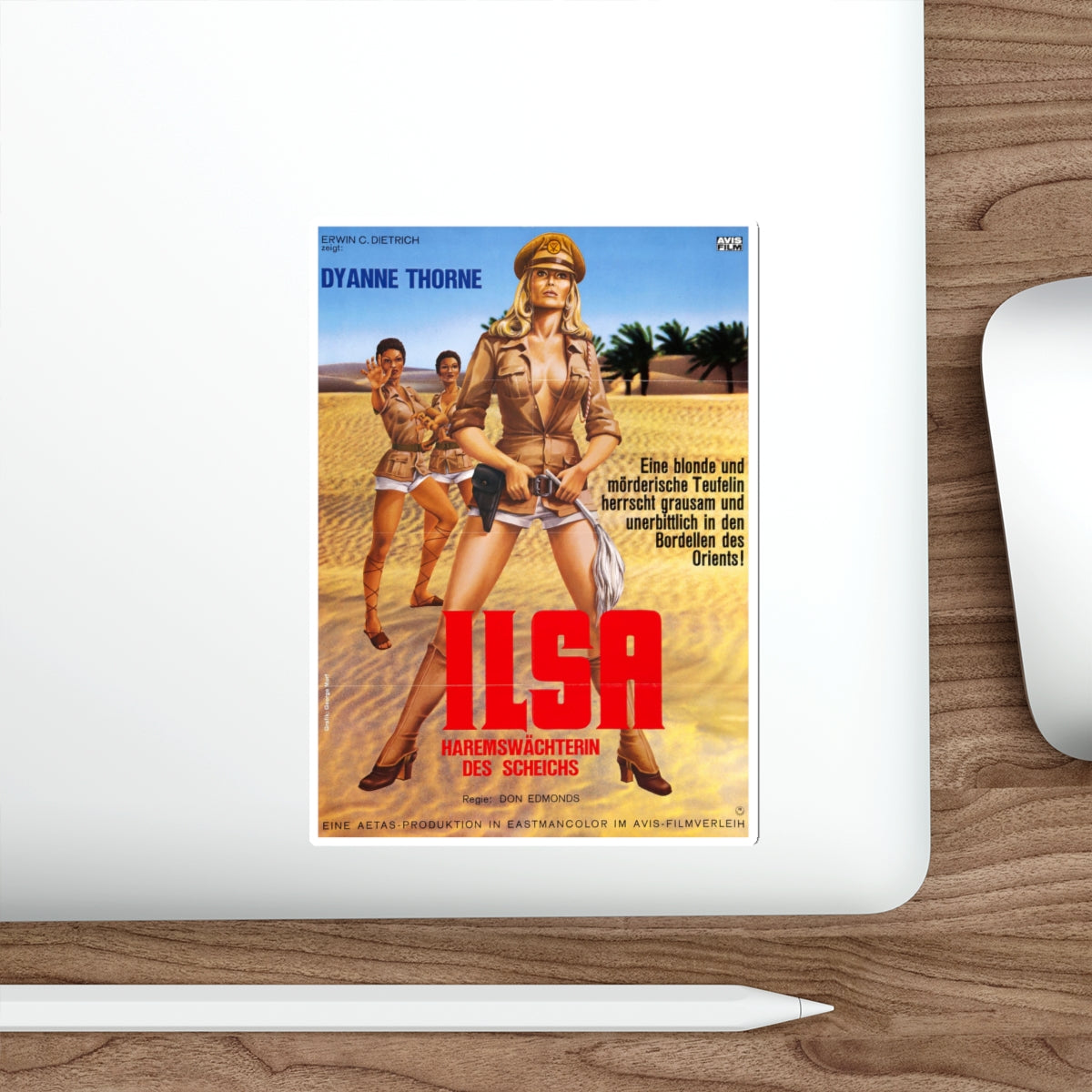 ILSA HAREM KEEPER OF THE OIL SHEIKS (GERMAN) 1976 Movie Poster STICKER Vinyl Die-Cut Decal-The Sticker Space