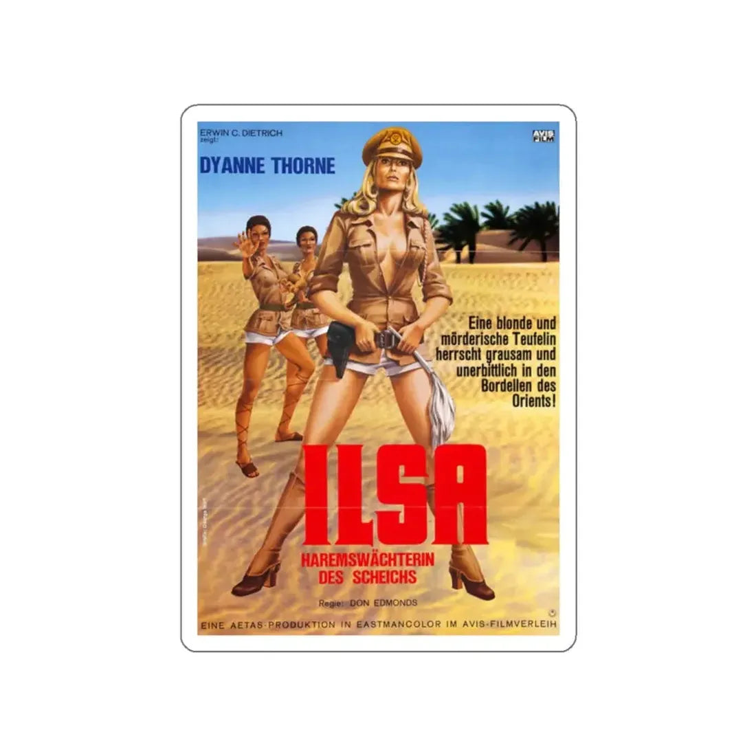 ILSA HAREM KEEPER OF THE OIL SHEIKS (GERMAN) 1976 Movie Poster STICKER Vinyl Die-Cut Decal - The Sticker Space