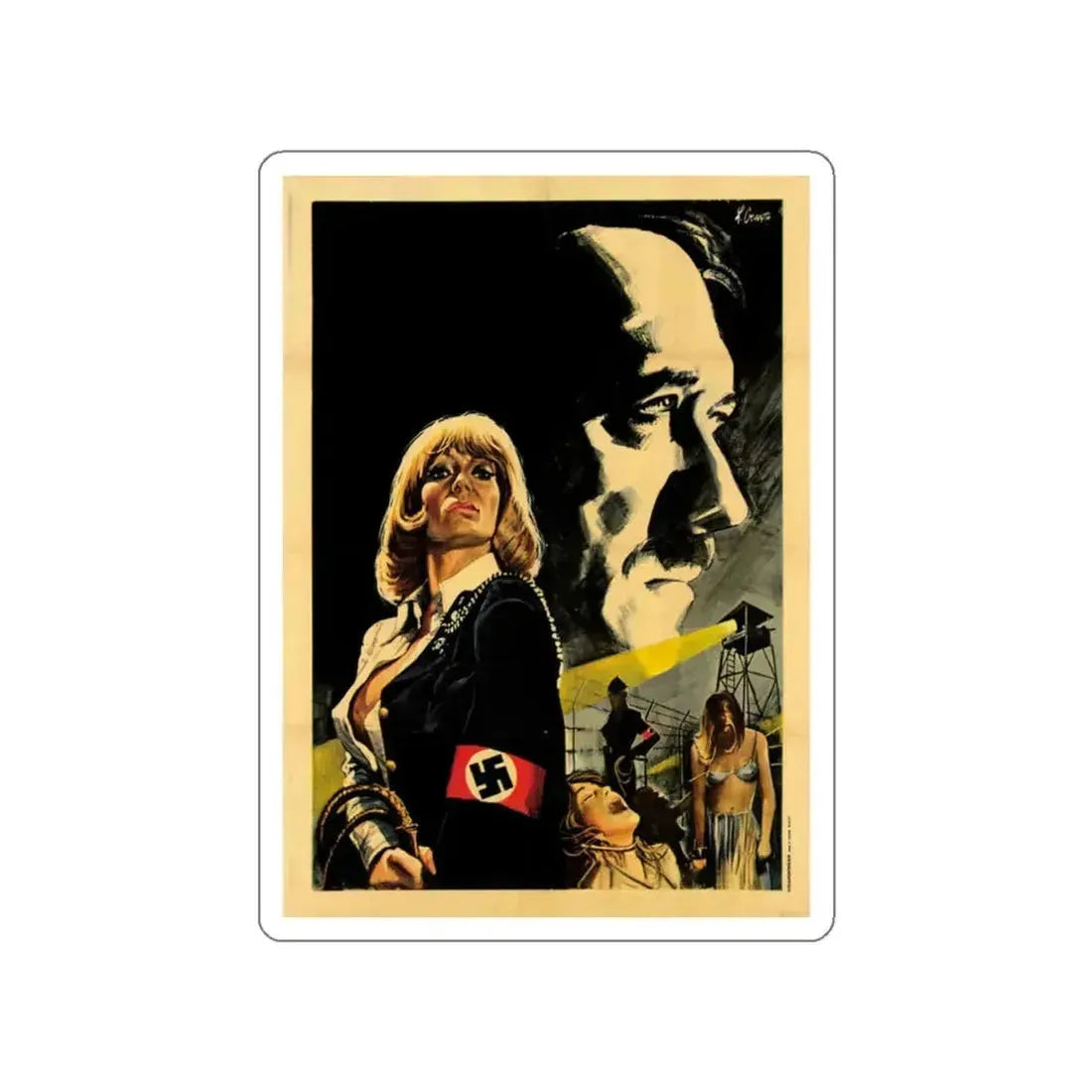 ILSA SHE-WOLF OF THE SS (FOREIGN) 2 1975 Movie Poster STICKER Vinyl Die-Cut Decal 3 Inch - The Sticker Space