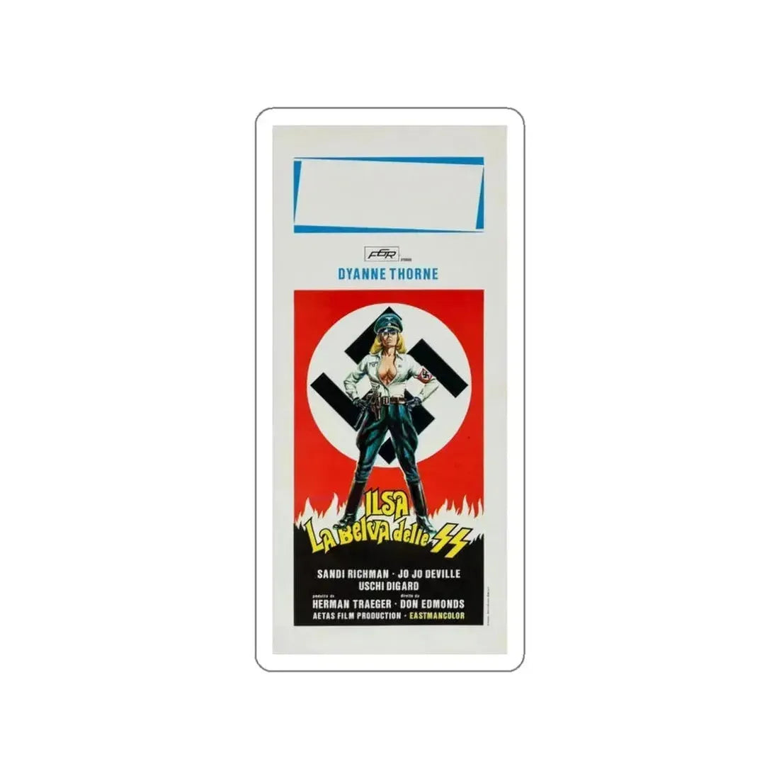 ILSA SHE-WOLF OF THE SS (ITALIAN) 1975 Movie Poster STICKER Vinyl Die-Cut Decal 3 Inch - The Sticker Space