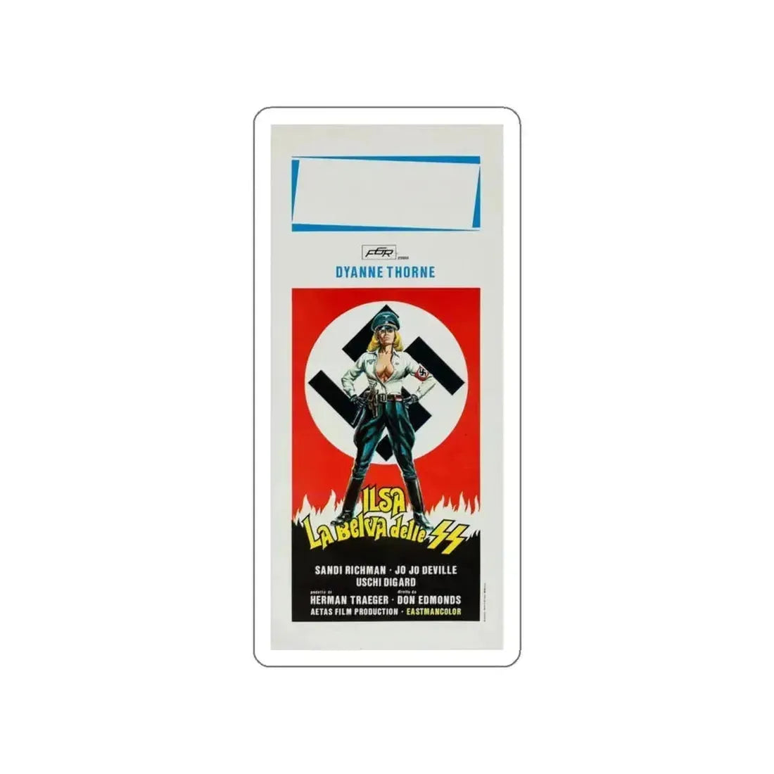 ILSA SHE-WOLF OF THE SS (ITALIAN) 1975 Movie Poster STICKER Vinyl Die-Cut Decal 6 Inch - The Sticker Space