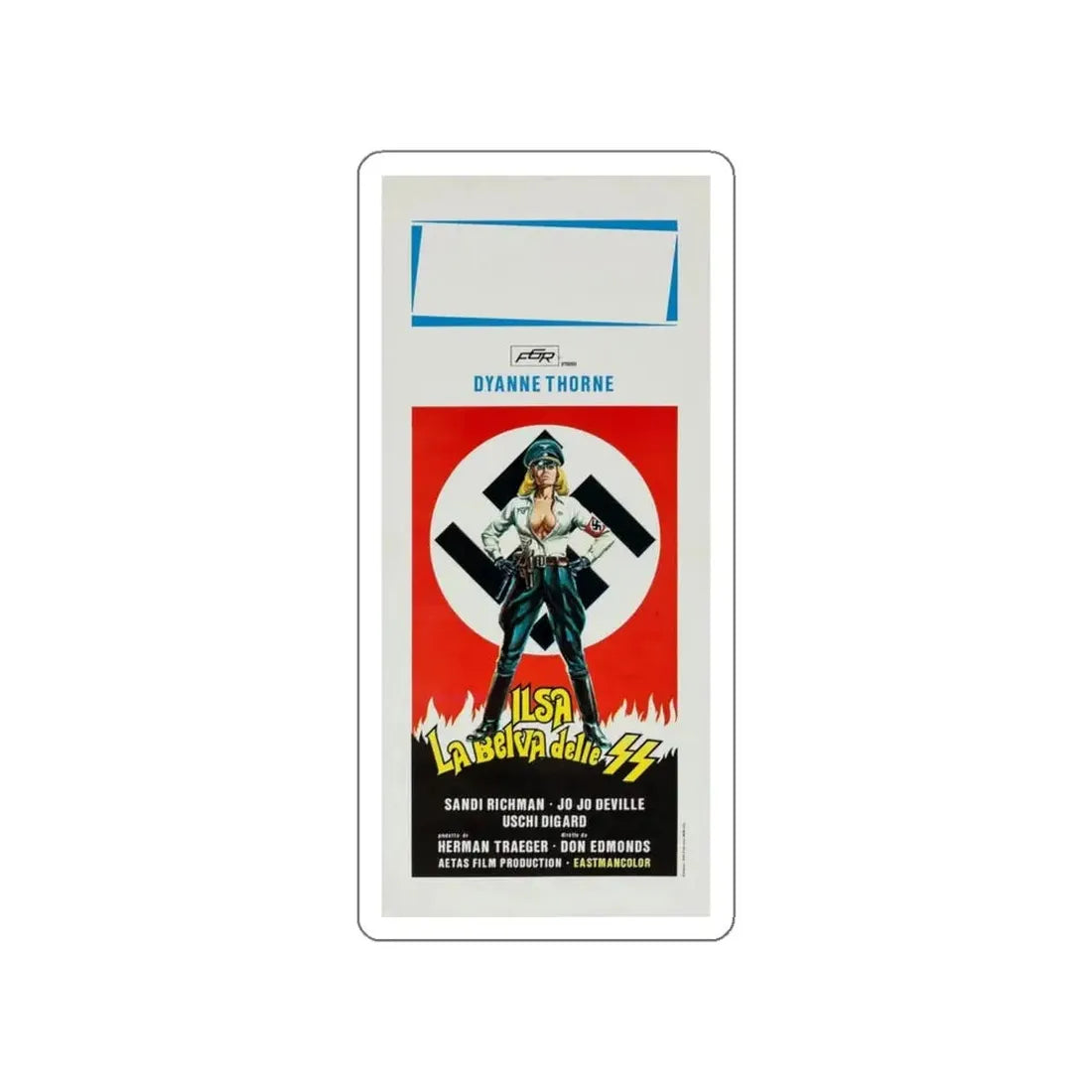 ILSA SHE-WOLF OF THE SS (ITALIAN) 1975 Movie Poster STICKER Vinyl Die-Cut Decal - The Sticker Space