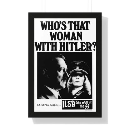 ILSA SHE-WOLF OF THE SS (TEASER) 1975 - Framed Movie Poster 16″ x 24″ Black - The Sticker Space