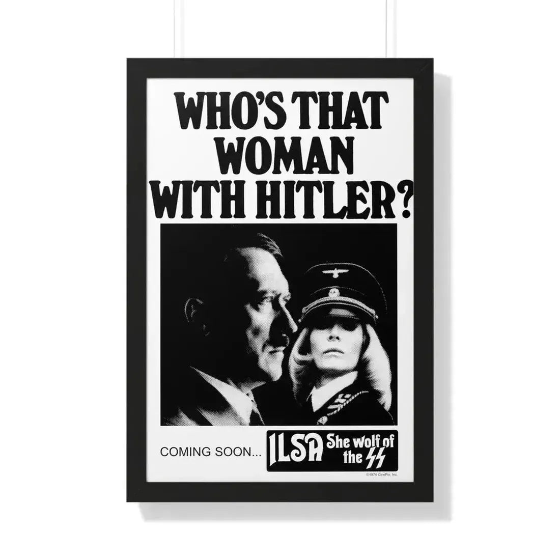 ILSA SHE-WOLF OF THE SS (TEASER) 1975 - Framed Movie Poster 20" x 30" Black - The Sticker Space