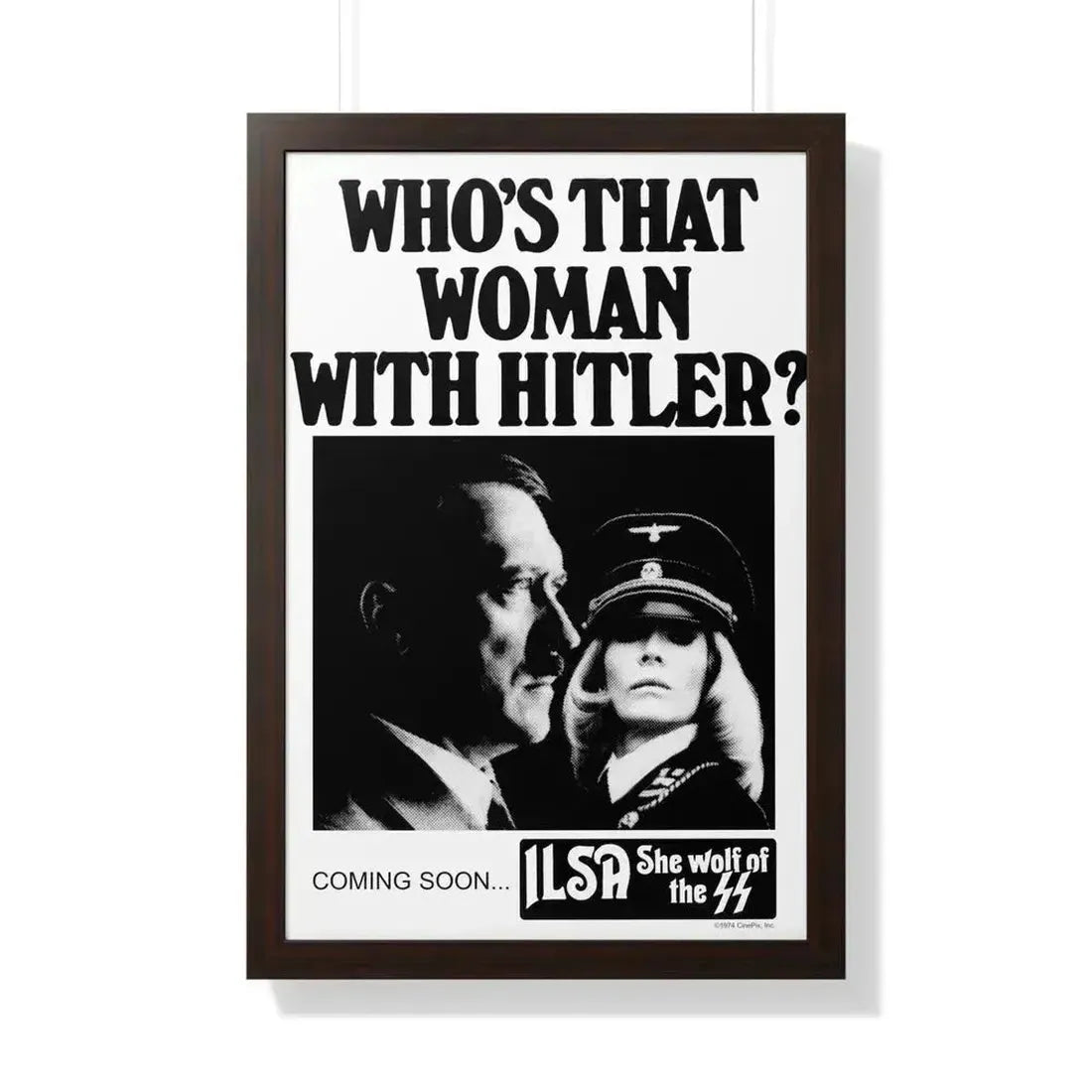 ILSA SHE-WOLF OF THE SS (TEASER) 1975 - Framed Movie Poster 20" x 30" Walnut - The Sticker Space