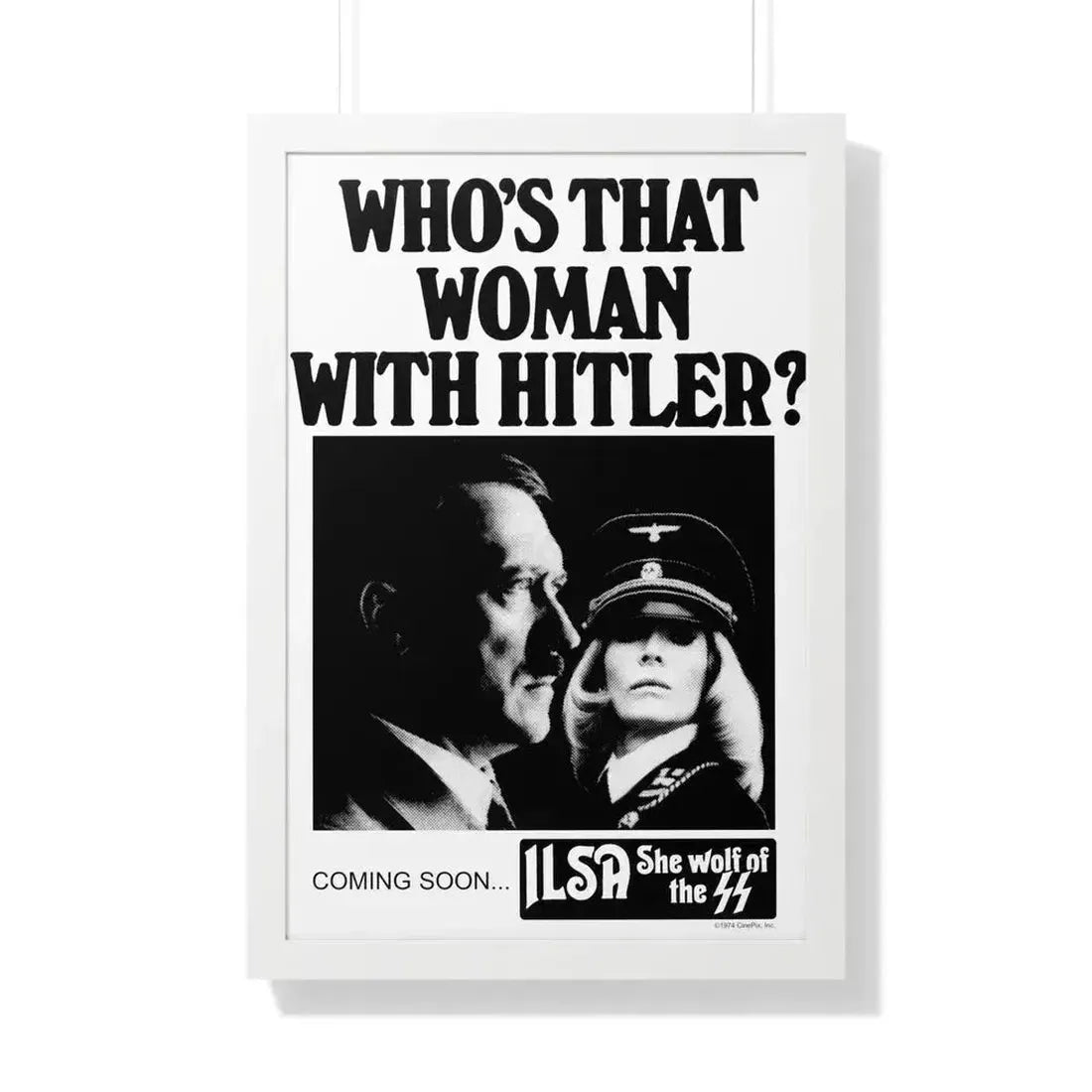 ILSA SHE-WOLF OF THE SS (TEASER) 1975 - Framed Movie Poster 20" x 30" White - The Sticker Space