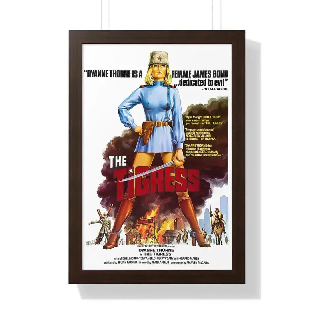 ILSA THE TIGRESS OF SIBERIA 1977 - Framed Movie Poster 16″ x 24″ Walnut - The Sticker Space