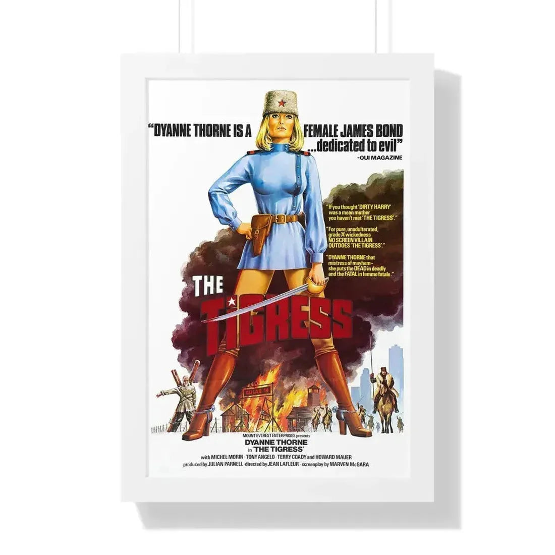 ILSA THE TIGRESS OF SIBERIA 1977 - Framed Movie Poster 16″ x 24″ White - The Sticker Space