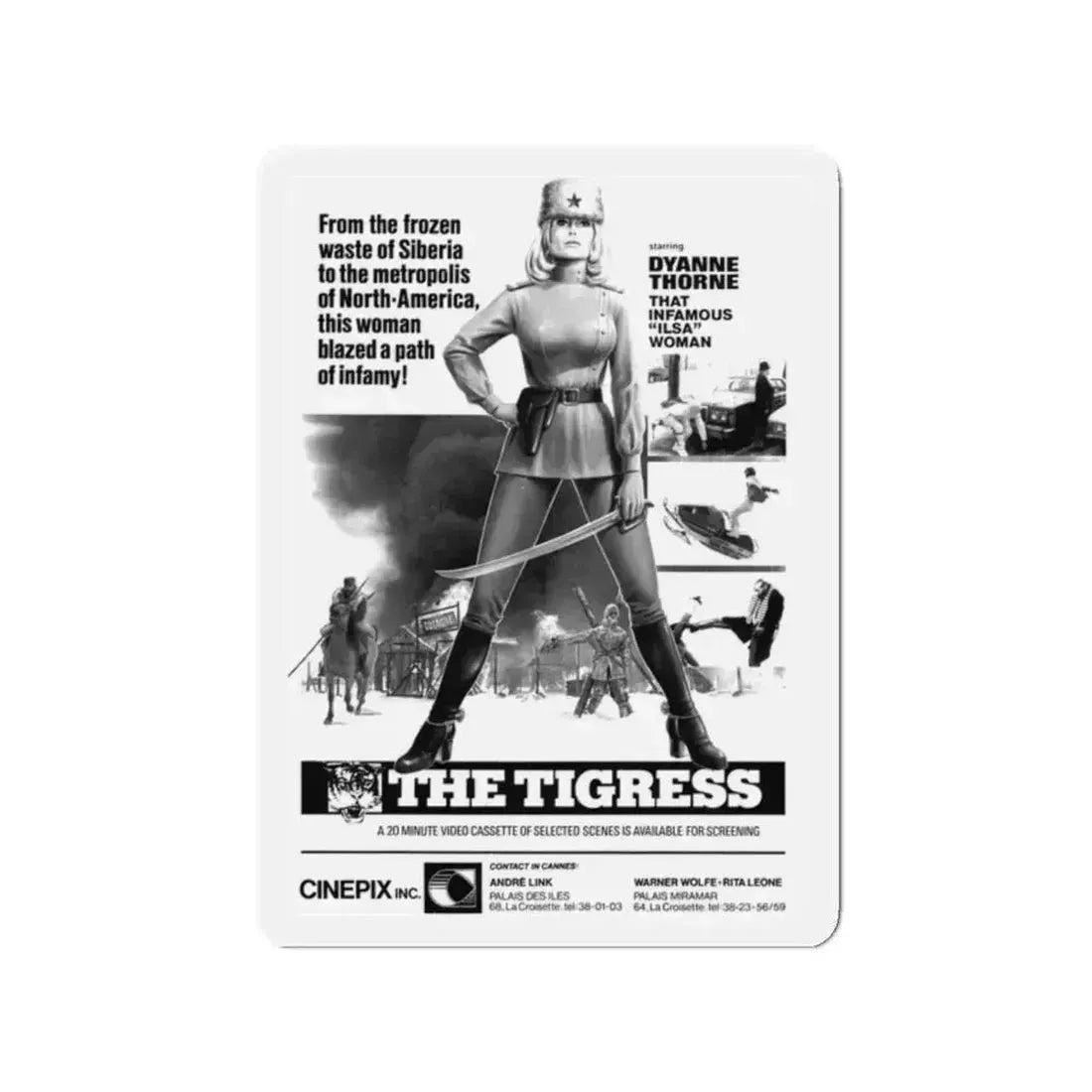 ILSA THE TIGRESS OF SIBERIA (VIDEO) 1977 Movie Poster - Refrigerator Magnet 2 Inch Die-Cut - The Sticker Space
