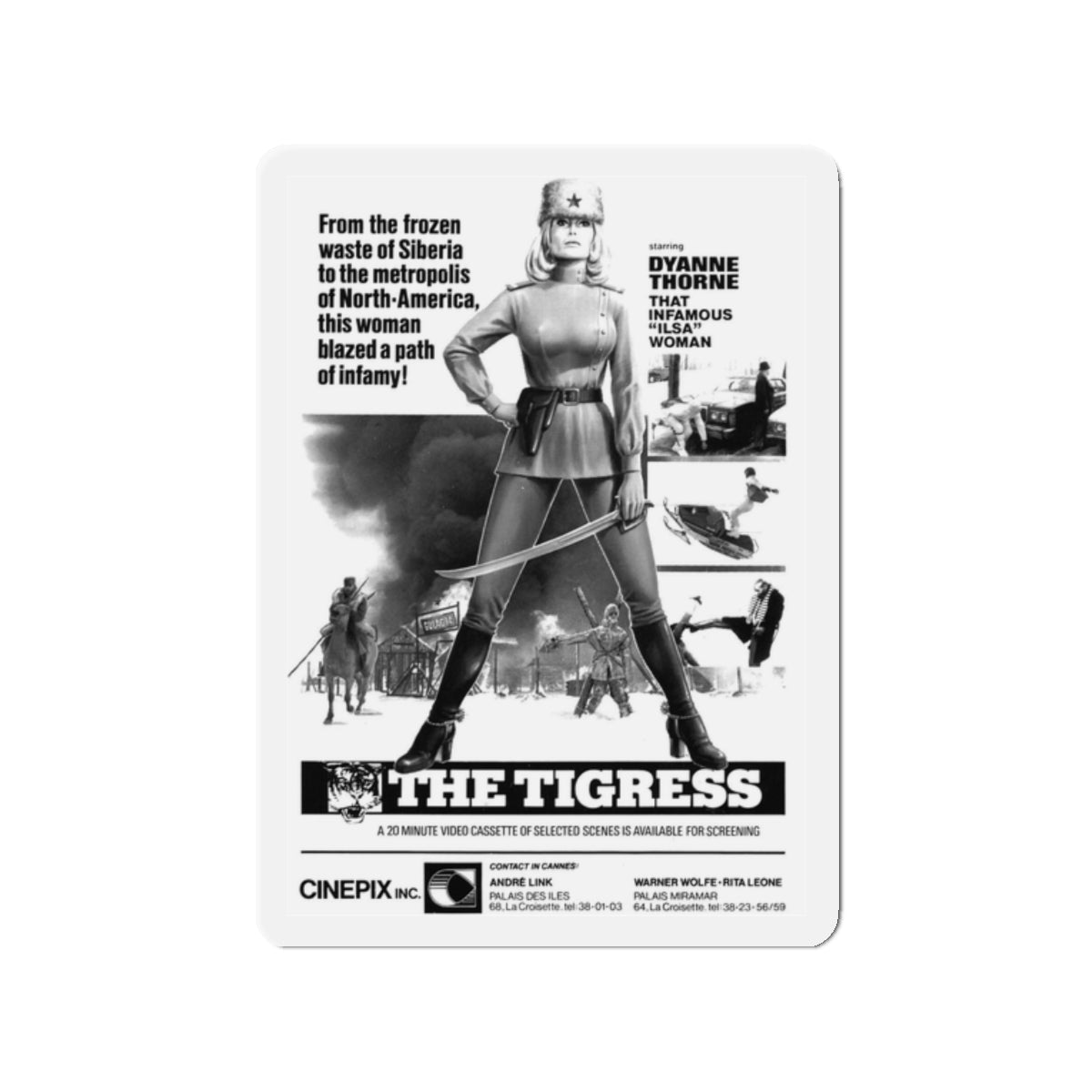 ILSA THE TIGRESS OF SIBERIA (VIDEO) 1977 Movie Poster - Refrigerator Magnet-2" x 2"-The Sticker Space