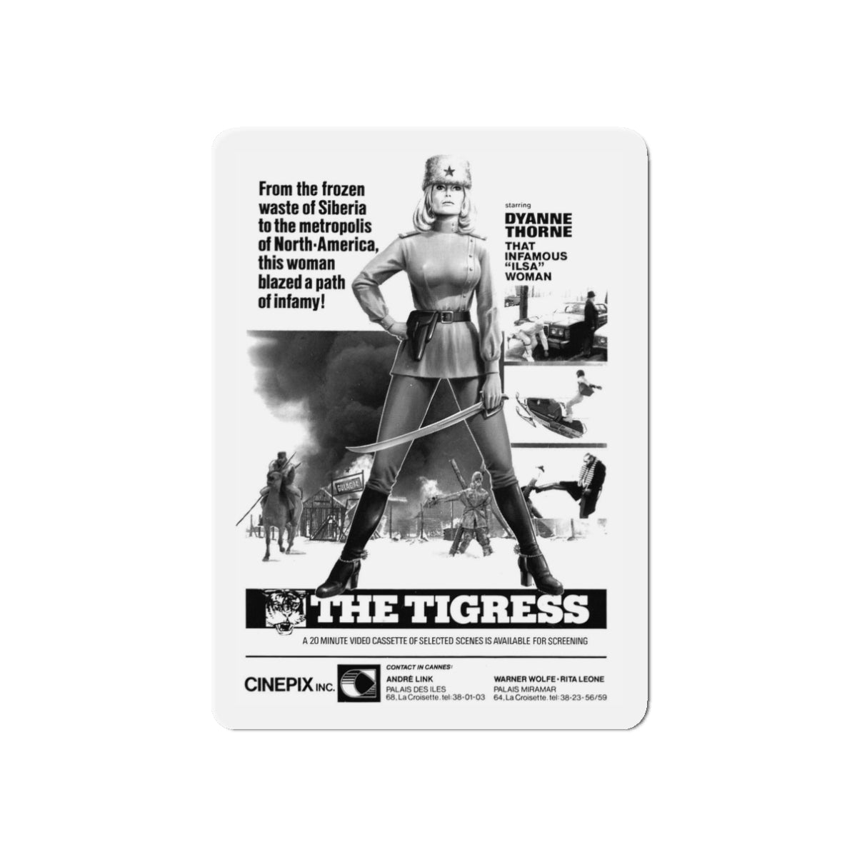 ILSA THE TIGRESS OF SIBERIA (VIDEO) 1977 Movie Poster - Refrigerator Magnet-3" x 3"-The Sticker Space