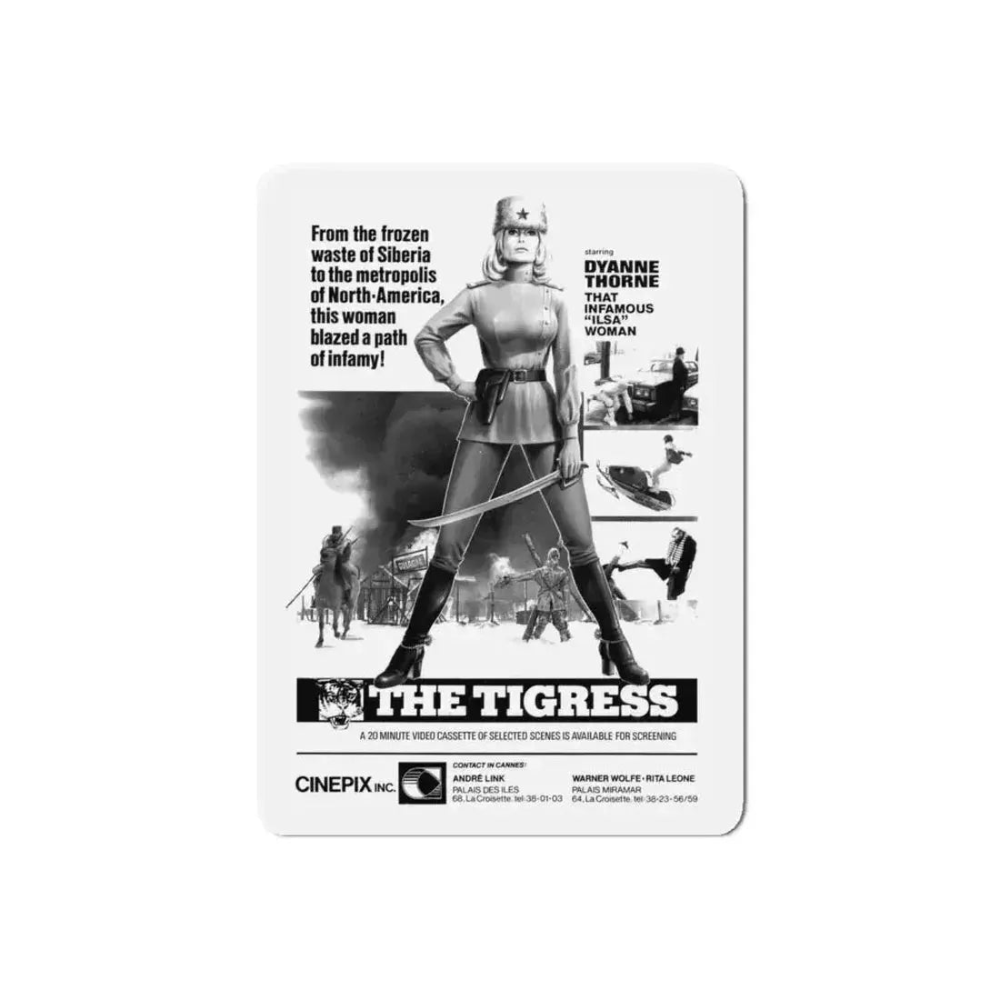 ILSA THE TIGRESS OF SIBERIA (VIDEO) 1977 Movie Poster - Refrigerator Magnet 6 Inch Die-Cut - The Sticker Space