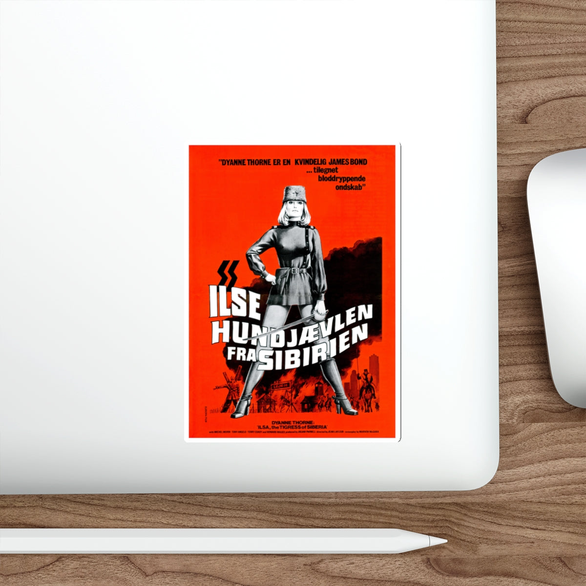 ILSA TIGRESS OF SYBERIA (DANISH) 1977 Movie Poster STICKER Vinyl Die-Cut Decal-The Sticker Space