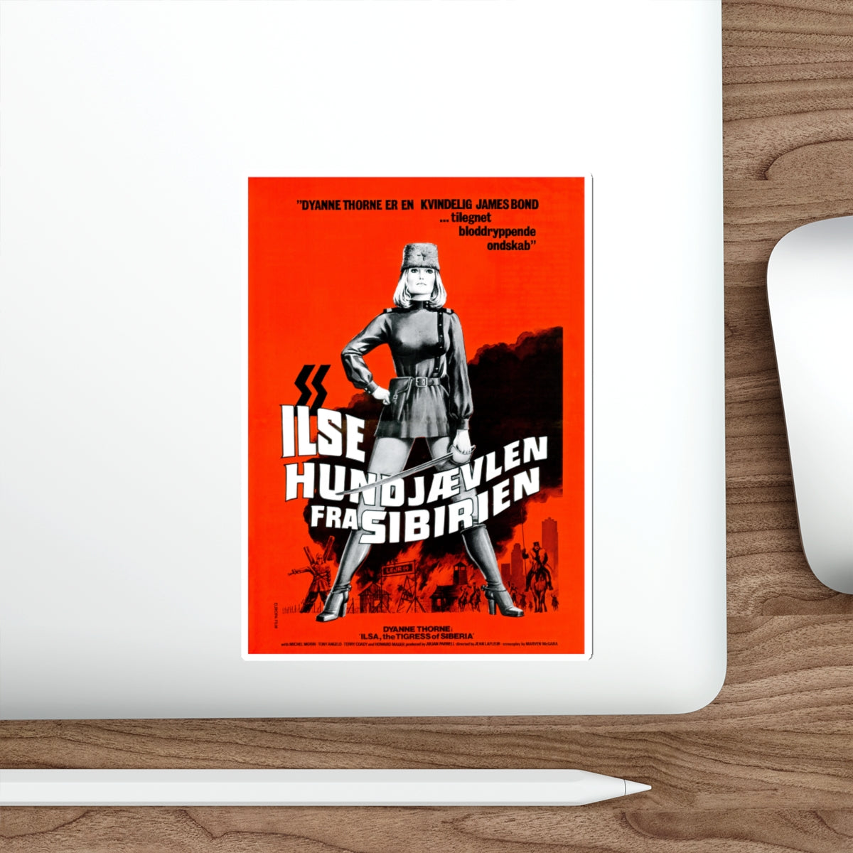 ILSA TIGRESS OF SYBERIA (DANISH) 1977 Movie Poster STICKER Vinyl Die-Cut Decal-The Sticker Space