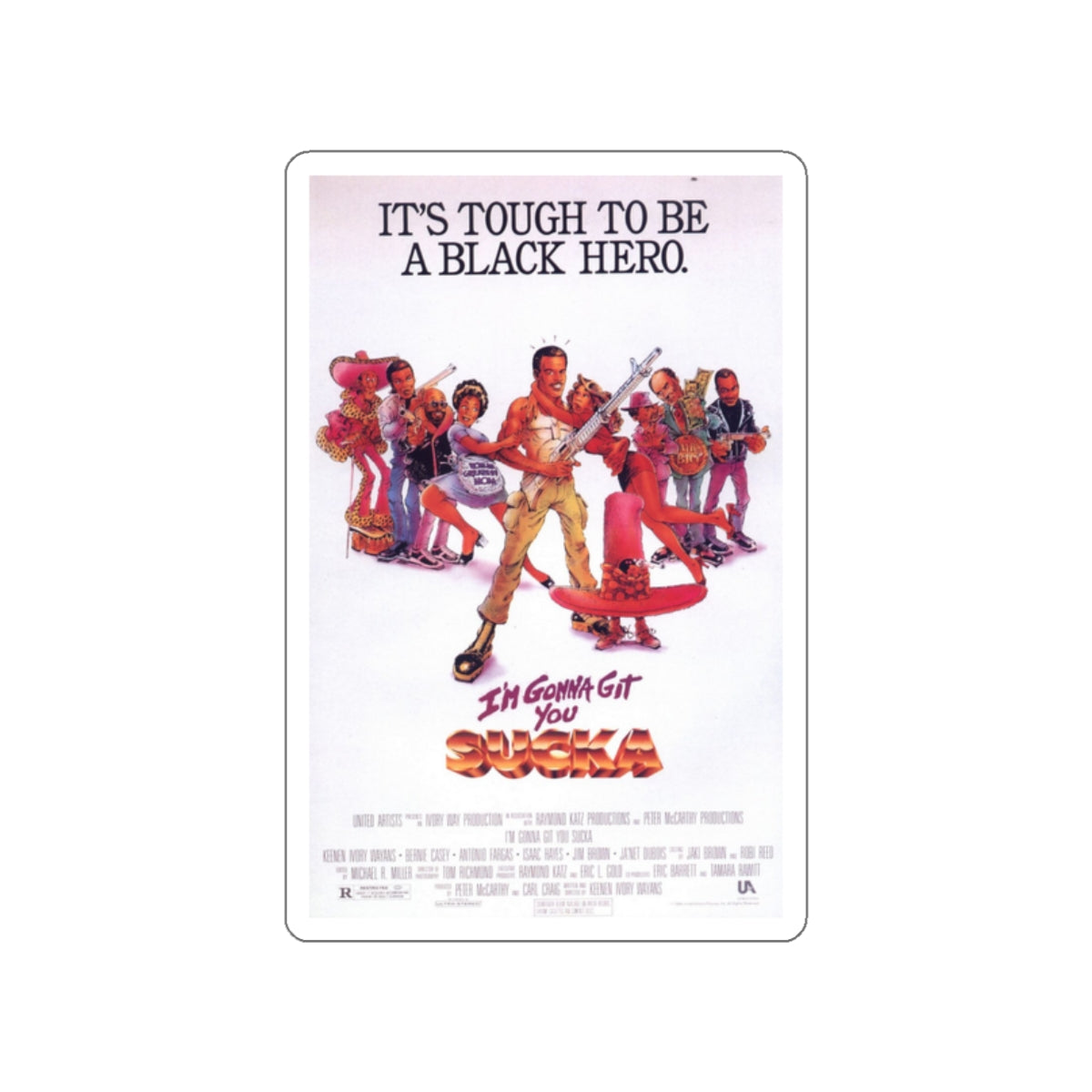 I'M GONNA GIT YOU SUCKA 1988 Movie Poster STICKER Vinyl Die-Cut Decal-2 Inch-The Sticker Space