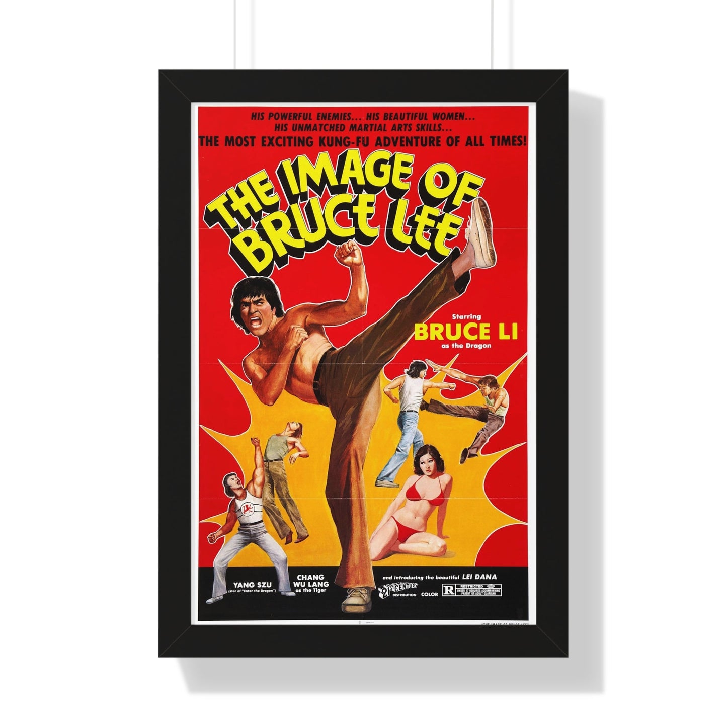 IMAGE OF BRUCE LEE 1976 - Framed Movie Poster-16″ x 24″-The Sticker Space