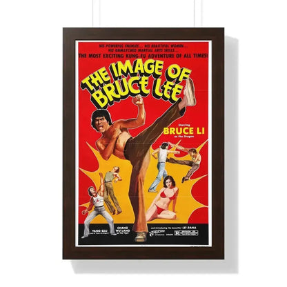 IMAGE OF BRUCE LEE 1976 - Framed Movie Poster 16″ x 24″ Walnut - The Sticker Space