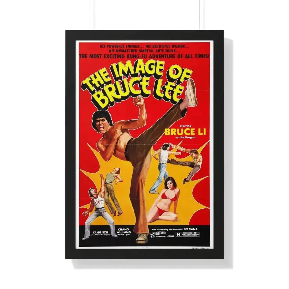 IMAGE OF BRUCE LEE 1976 - Framed Movie Poster 20" x 30" Black - The Sticker Space
