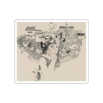 Imaginary Farm (Magazine Illustration) STICKER Vinyl Die-Cut Decal White Die-Cut 6 Inch - The Sticker Space