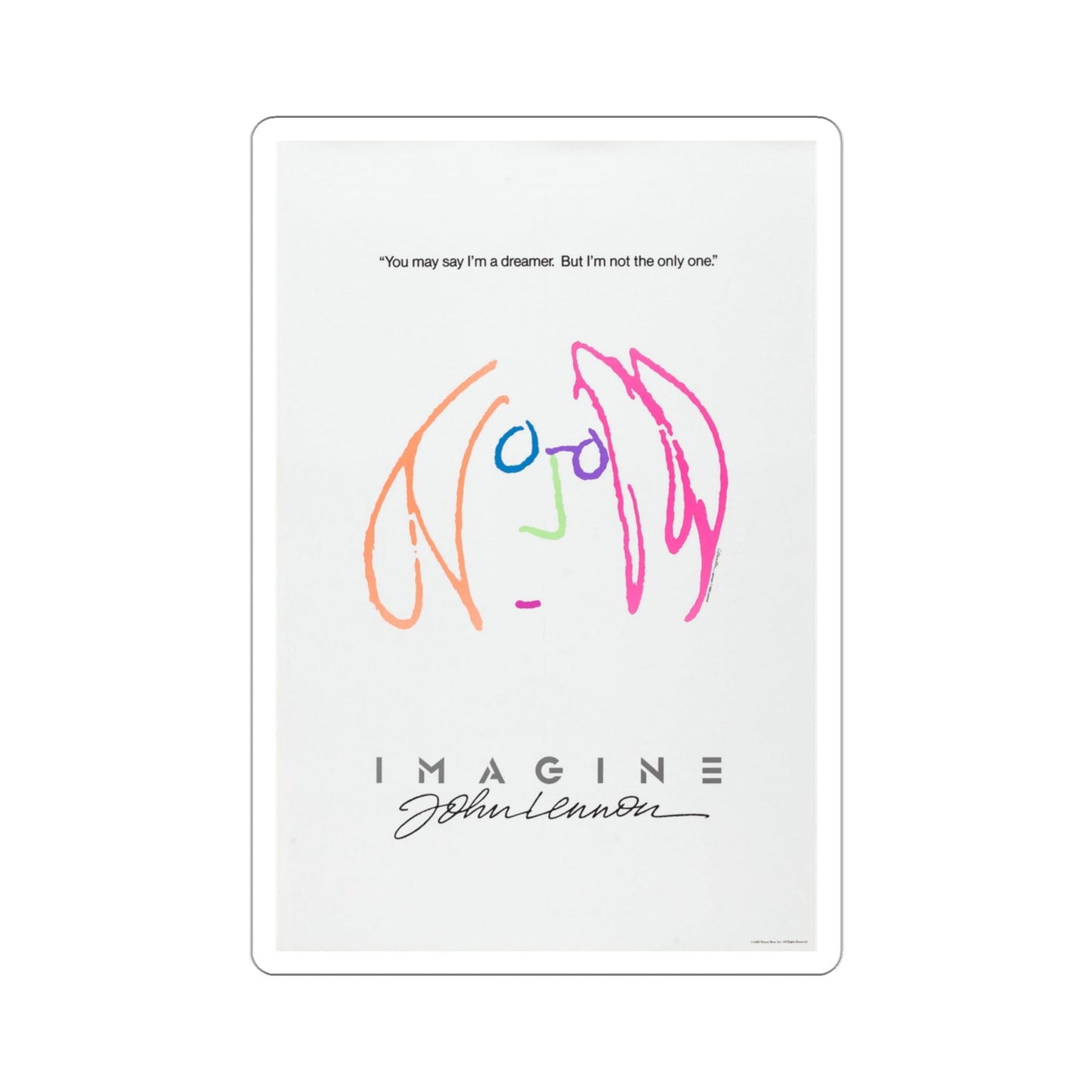 Imagine John Lennon 1988 Movie Poster STICKER Vinyl Die-Cut Decal-3 Inch-The Sticker Space