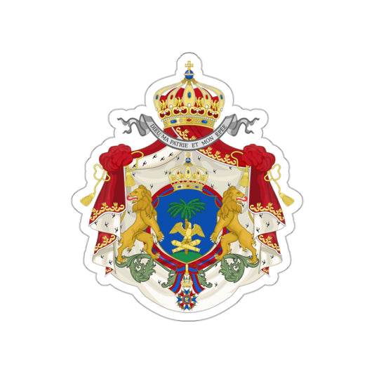 Imperial Coat of Arms of Haiti (1849-1859) STICKER Vinyl Die-Cut Decal-White-The Sticker Space