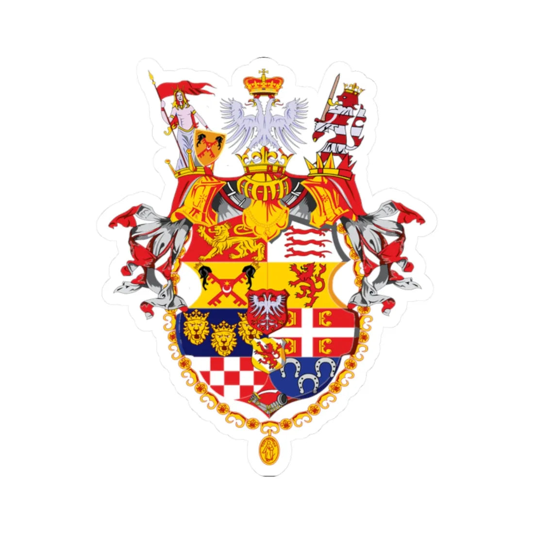 Imperial Coat of arms of Serbia 1346-1371 (Serbia) (Coat of Arms) STICKER Vinyl Kiss-Cut Decal 2 Inch White - The Sticker Space