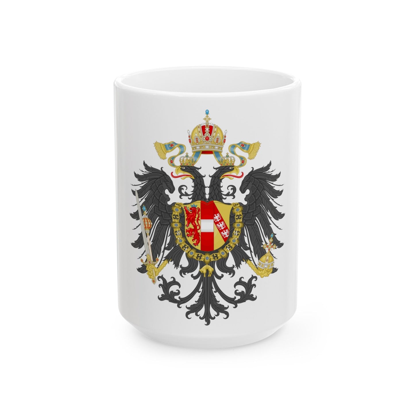 Imperial Coat of Arms of the Empire of Austria (1815) - White Coffee Mug-15oz-The Sticker Space