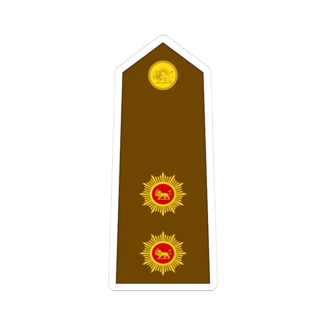 Imperial Iran Army OF 4 (Iran) (Military Rank) STICKER Vinyl Kiss-Cut Decal 3 Inch White - The Sticker Space