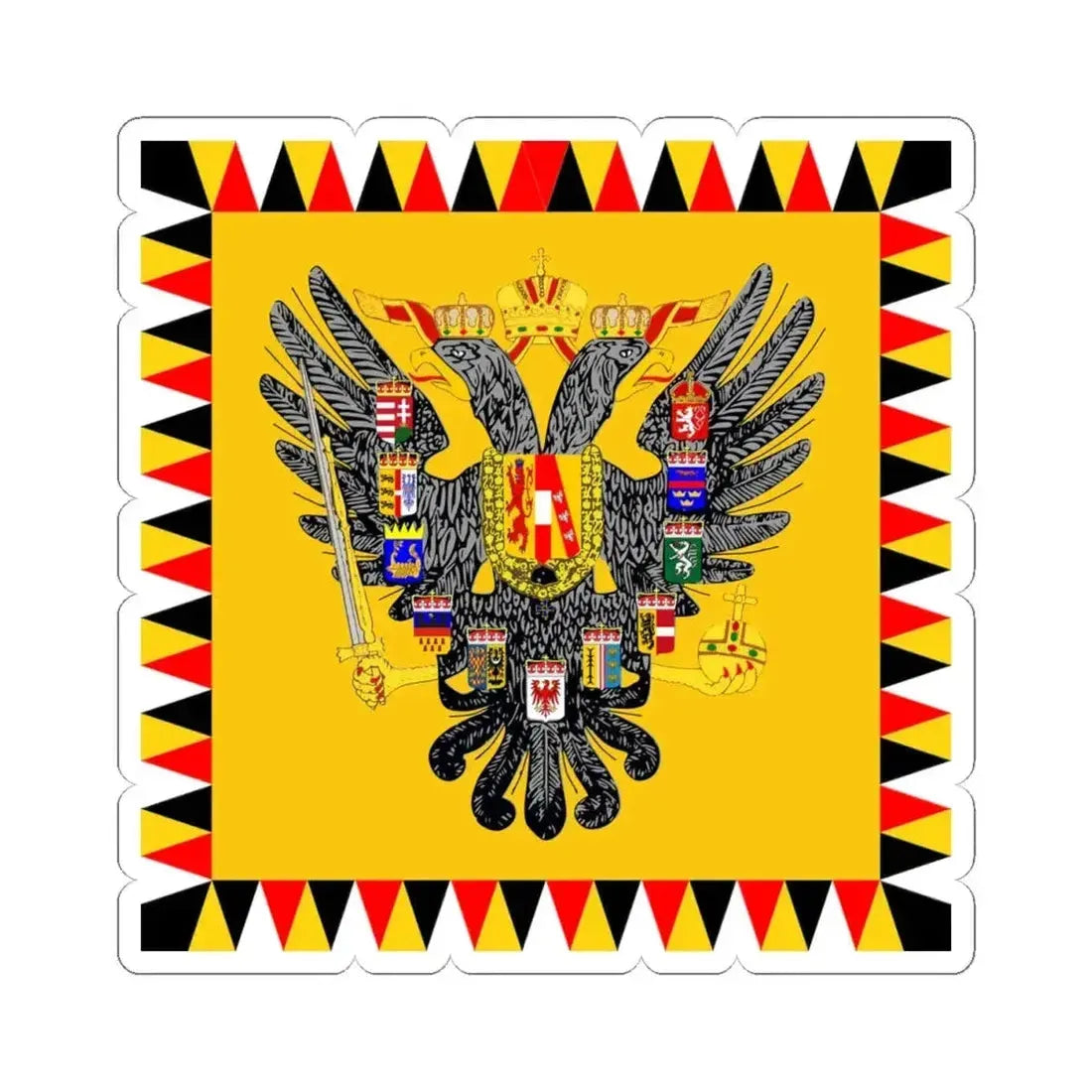 Imperial Standard of Austria 1828-Late 19th Century (Austria) STICKER Vinyl Kiss-Cut Decal 4 Inch White - The Sticker Space