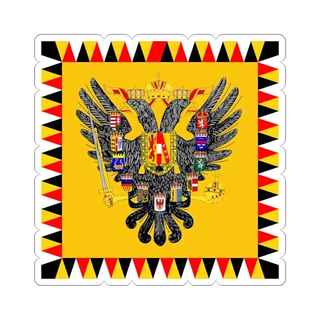 Imperial Standard of Austria 1828-Late 19th Century (Austria) STICKER Vinyl Kiss-Cut Decal 6 Inch White - The Sticker Space