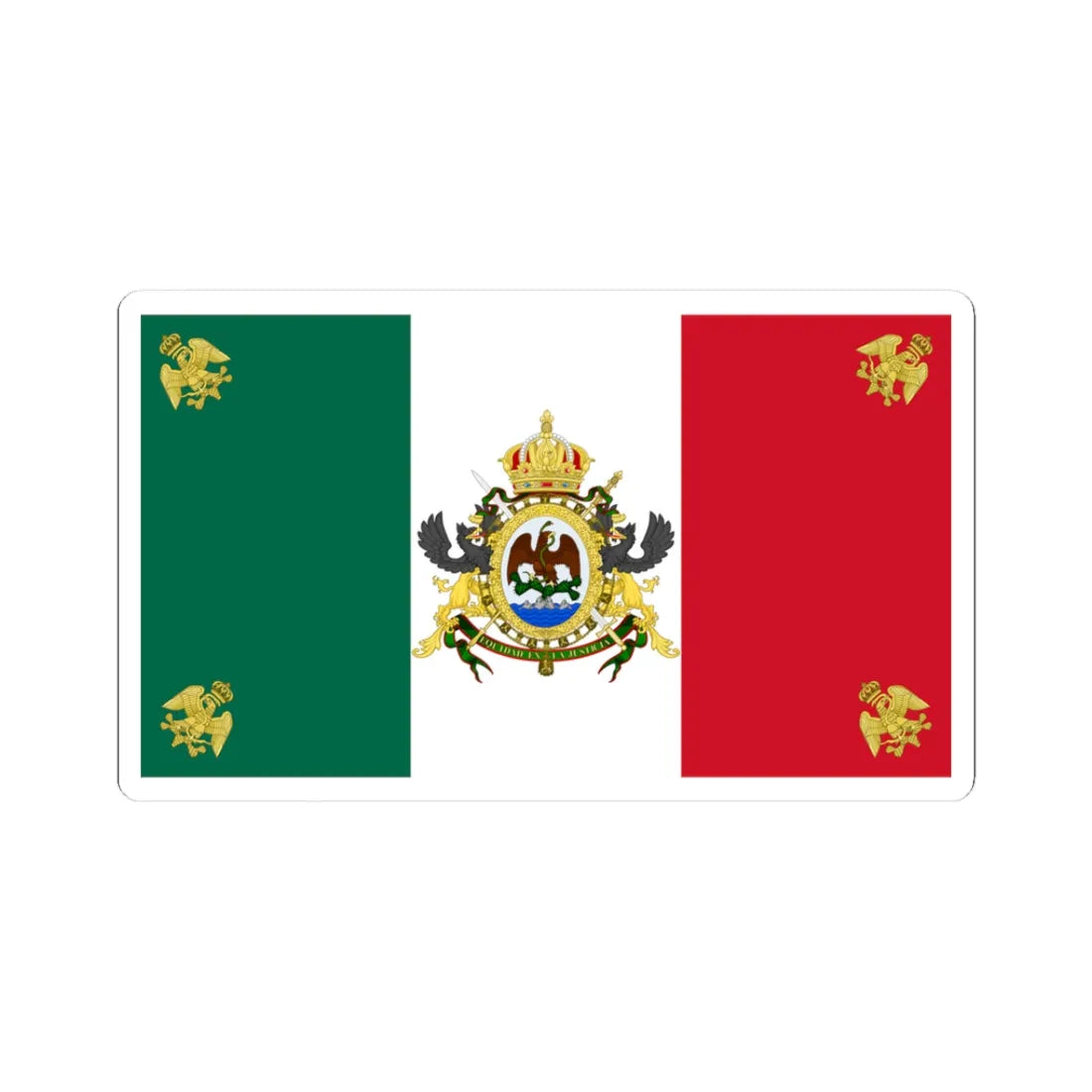 Imperial Standard of Mexico 1864-1867 (Mexico) STICKER Vinyl Kiss-Cut Decal 3 Inch White - The Sticker Space