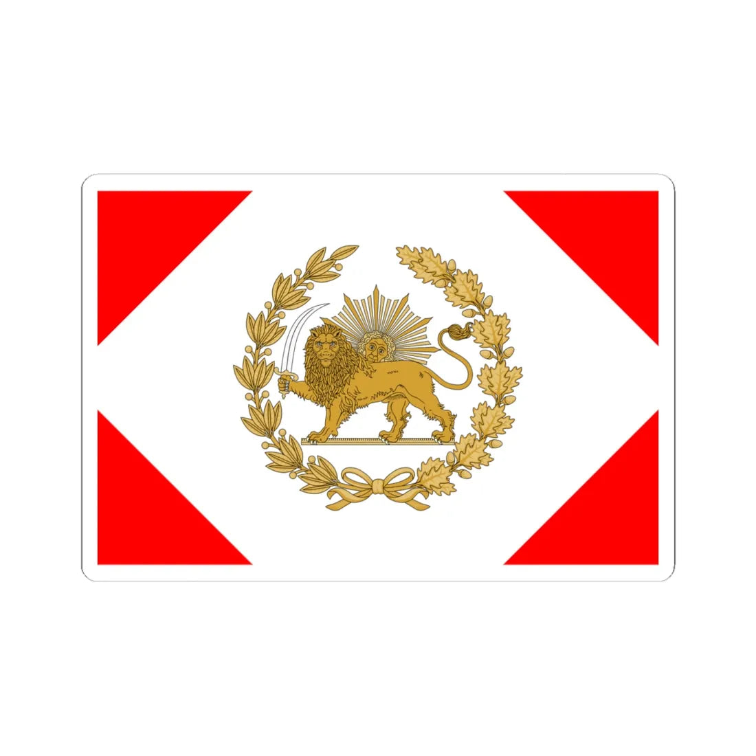 Imperial Standard of Naser al-Din Shah Qajar 1848-1896 (Iran) STICKER Vinyl Kiss-Cut Decal 6 Inch White - The Sticker Space