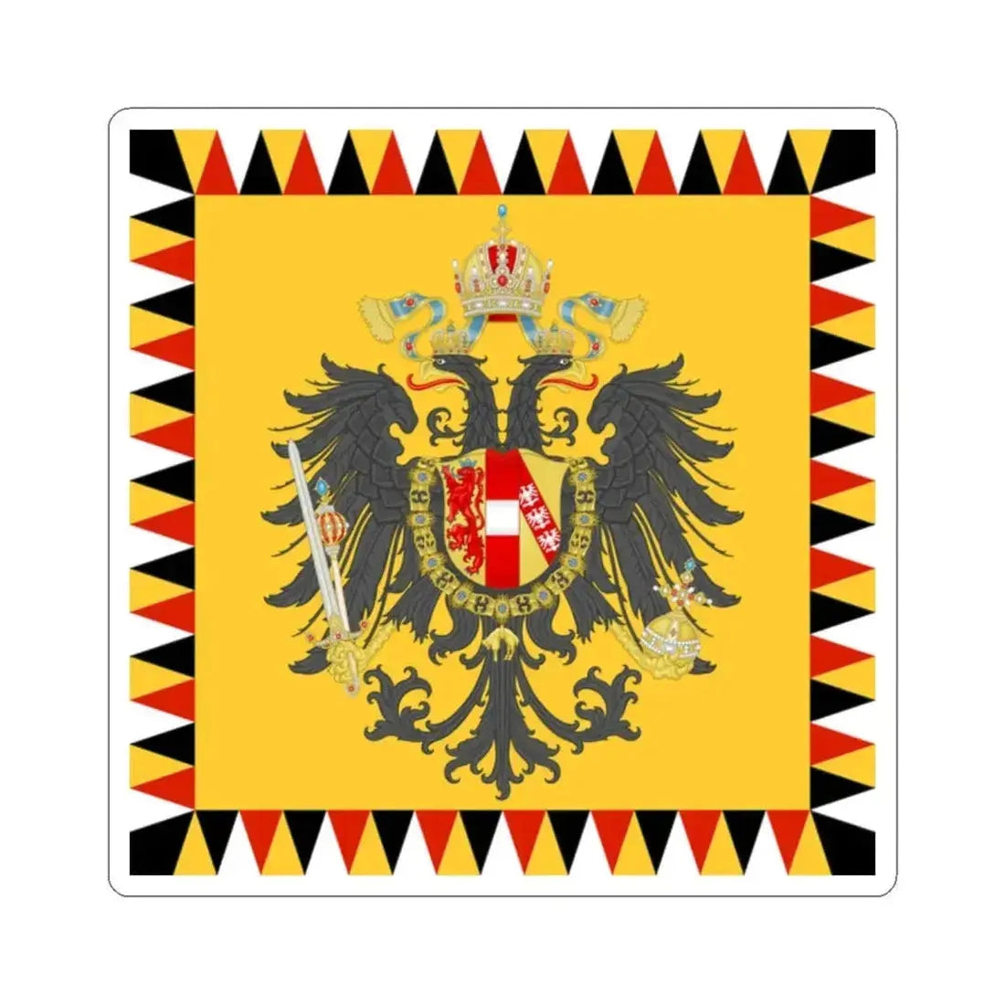 Imperial Standard of the Austrian Empire 1815-1866 (Austria) STICKER Vinyl Kiss-Cut Decal 2 Inch White - The Sticker Space