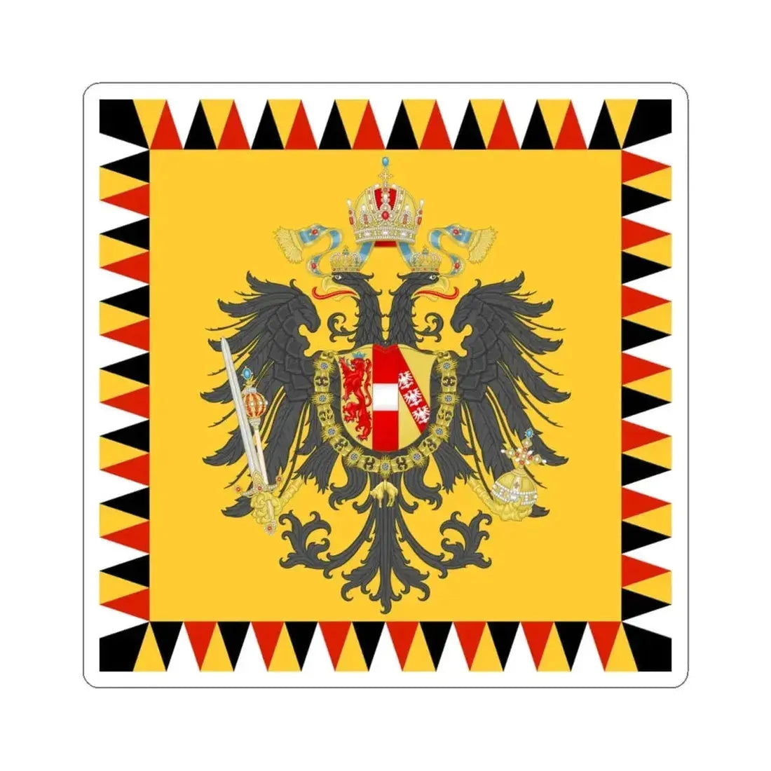 Imperial Standard of the Austrian Empire 1815-1866 (Austria) STICKER Vinyl Kiss-Cut Decal 4 Inch White - The Sticker Space