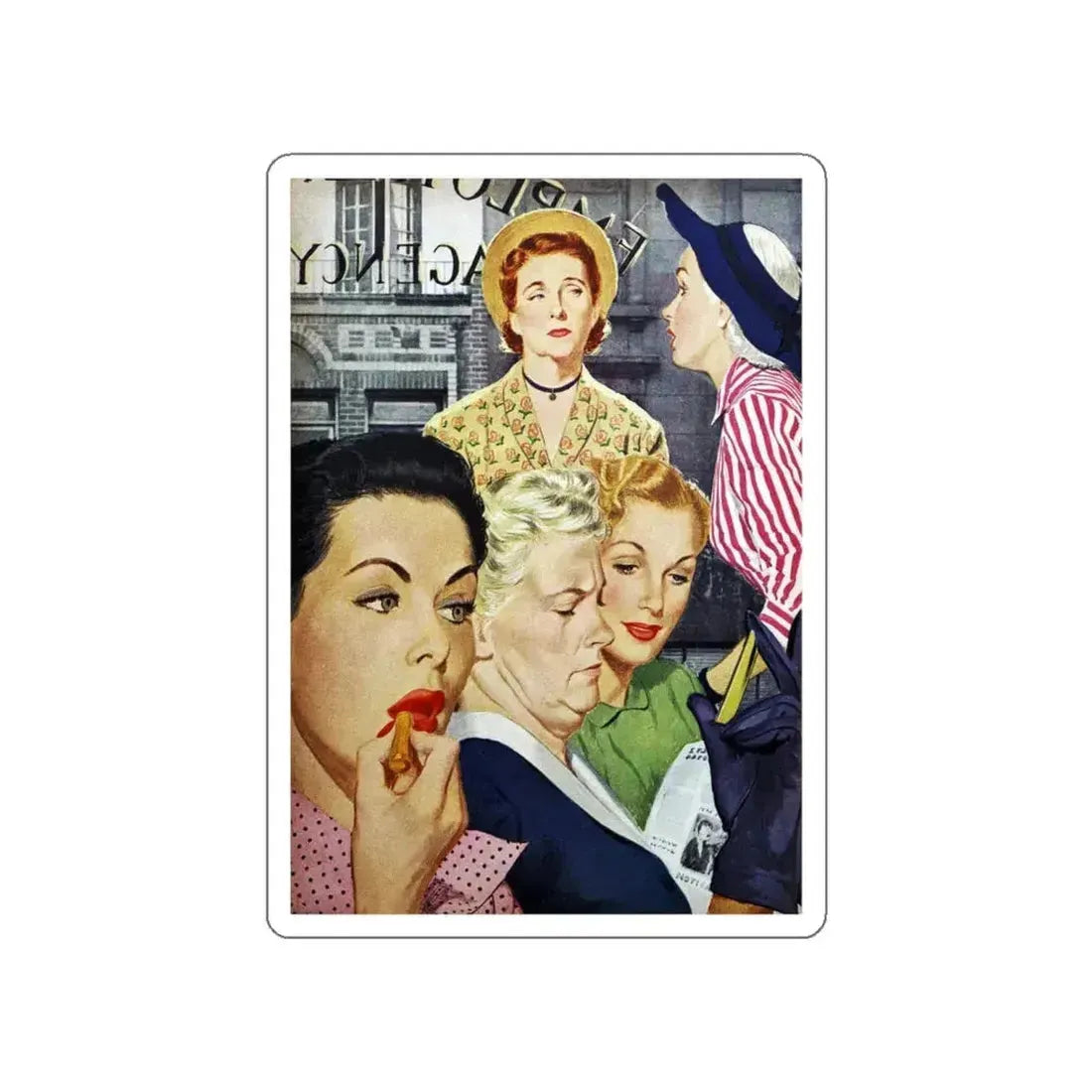 Imposter, Good Housekeeping, January 1950 (Magazine Illustration) STICKER Vinyl Die-Cut Decal White Die-Cut 5 Inch - The Sticker Space